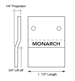 Diagram of Monarch heavy duty stainless Z clip